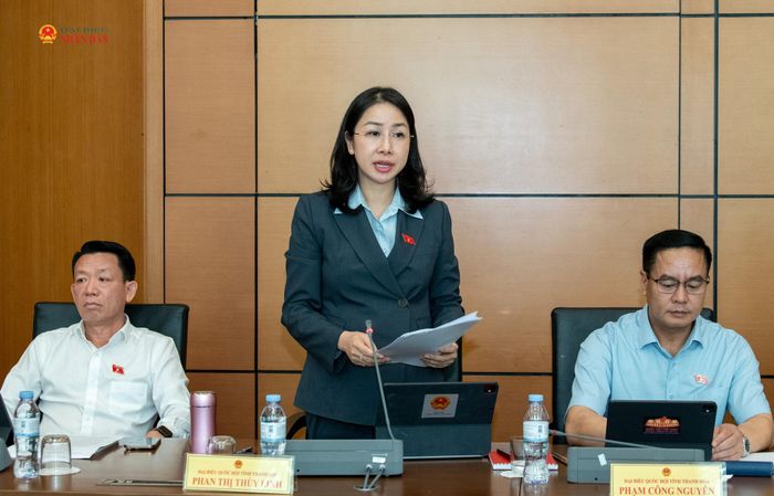 ĐBQH Phan Thị Thùy Linh (Thanh Hóa) phát biểu thảo luận Tổ 3