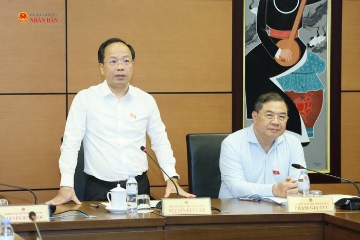 ĐBQH Nguyễn Duy Lâm (Hà Tĩnh) phát biểu thảo luận tại Tổ 9