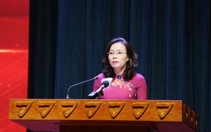 Phó Bí thư Thường trực Tỉnh ủy Bắc Ninh Nguyễn Thị Hương phát biểu chỉ đạo, định hướng tổ chức Cuộc thi chính luận bảo vệ nền tảng tư tưởng của Đảng năm 2027