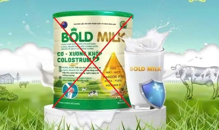 Một loại sữa giả nhãn hiệu Bold Milk - Cơ xương khớp Colostrum mà Sở Y tế TP Hồ Chí Minh phát hiện tại một nhà thuốc...
