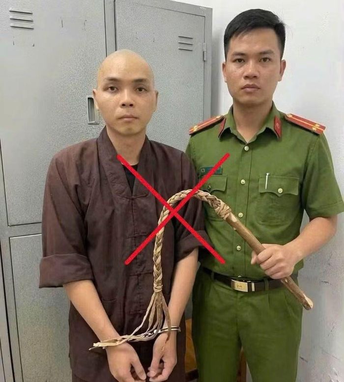 Hình ảnh do AI tạo về vụ việc một đối tượng có hành vi cố ý gây thương tích tại chùa Bầu.
