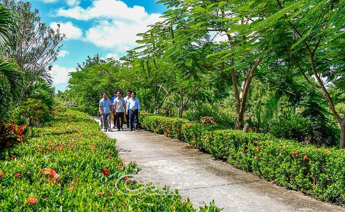 Cán bộ và người dân Xã Trần Phán tham quan tuyến đường kiểu mẫu ấp Tân Hoà.