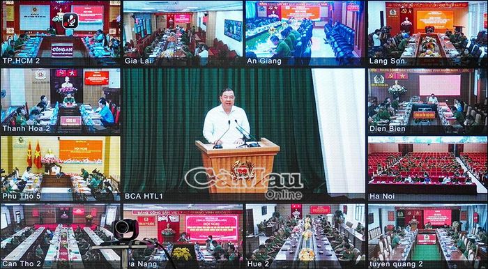 Đại biểu các điểm cầu đơn vị, địa phương trong cả nước nghe Phó Thủ tướng Thường trực Chính phủ Phạm Gia Túc phát biểu chỉ đạo. Ảnh chụp màn hình).