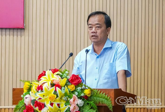Phó Bí thư Thường trực Tỉnh uỷ Huỳnh Quốc Việt phát biểu chỉ đạo. 
