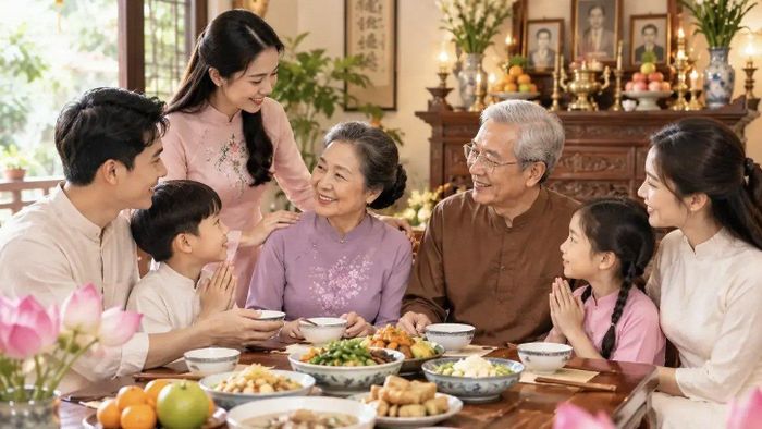 Một bữa cơm sum vầy và cả gia đình quây quần bên nhau chính là món quà ý nghĩa nhất dành cho ông bà, cha mẹ trong dịp Vu Lan. Ảnh minh họa
