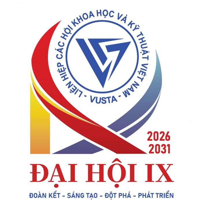 Logo Đại hội đại biểu toàn quốcLiên hiệp các Hội Khoa học và Kỹ thuật Việt Nam(VUSTA)lần thứ IX, nhiệm kỳ 2026 - 2031. Ảnh: VUSTA