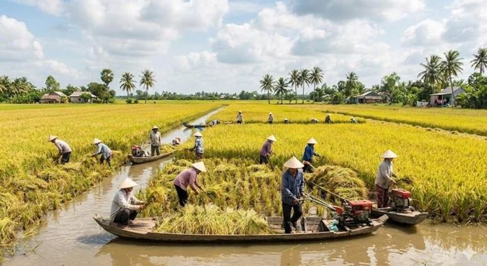 Hạt gạo Việt Nam từ cánh đồng hướng đến chuỗi giá trị xanh, chất lượng cao, vươn tầm quốc tế. Ảnh: Minh họa