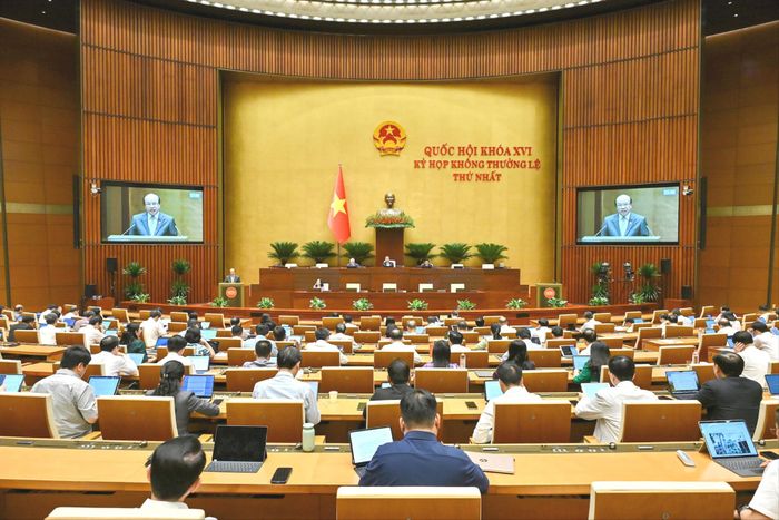 Quang cảnh phiên làm việc sáng 20-8. Ảnh: Thủy Nguyên
