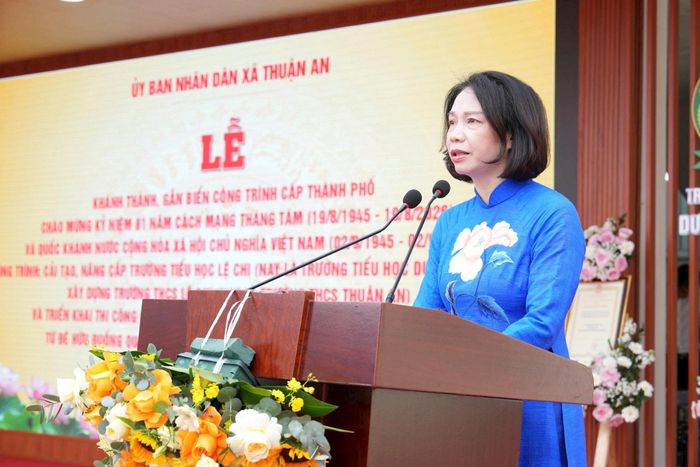 Phó Chủ tịch UBND thành phố Hà Nội Vũ Thu Hà phát biểu tại chương trình. Ảnh: Vân Thư