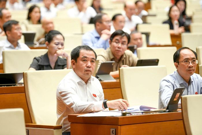 Đại biểu Quốc hội thành phố Hà Nội dự phiên họp. Ảnh: Như Ý