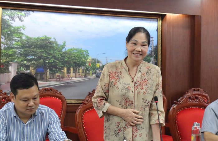 Chủ tịch Hội Thủ công mỹ nghệ và Làng nghề Hà Nội Hà Thị Vinh. Ảnh: NM