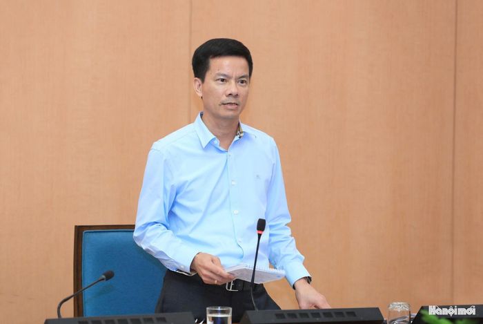 Phó Chủ tịch UBND thành phố Hà Nội Bùi Duy Cường phát biểu. Ảnh: Viết Thành