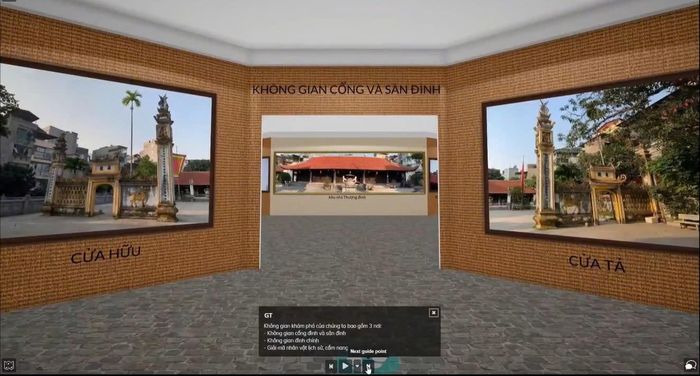 Không gian Bảo tàng ảo đình Hạ Yên Quyết được giới thiệu trên phiên livestream, mở thêm cách tiếp cận di tích trên nền tảng số. Ảnh: PV