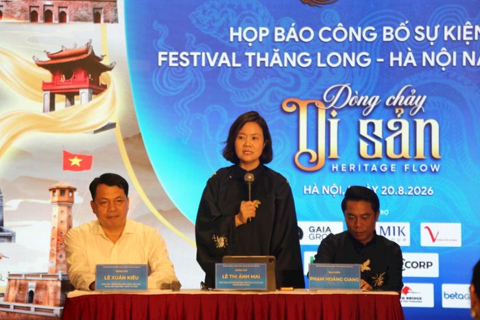 Phó Giám đốc Sở Văn hóa, Thể thao và Du lịch Hà Nội Lê Thị Ánh Mai phát biểu tại chương trình. Ảnh: Vi Giáng