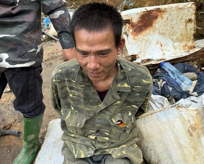 Đối tượng Bùi Văn Nhượng khi bị bắt giữ. Ảnh: Công an tỉnh Lào Cai
