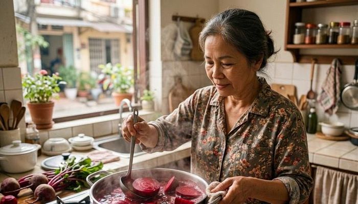 Củ dền giúp tốt cho sức khỏe và tăng sức bền khi tập luyện. Ảnh minh họa AI