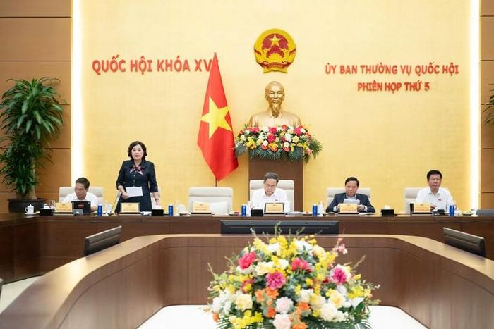 Phó Chủ tịch Quốc hội Nguyễn Thị Hồng điều hành nội dung thảo luận. Ảnh: Cao Hoàng