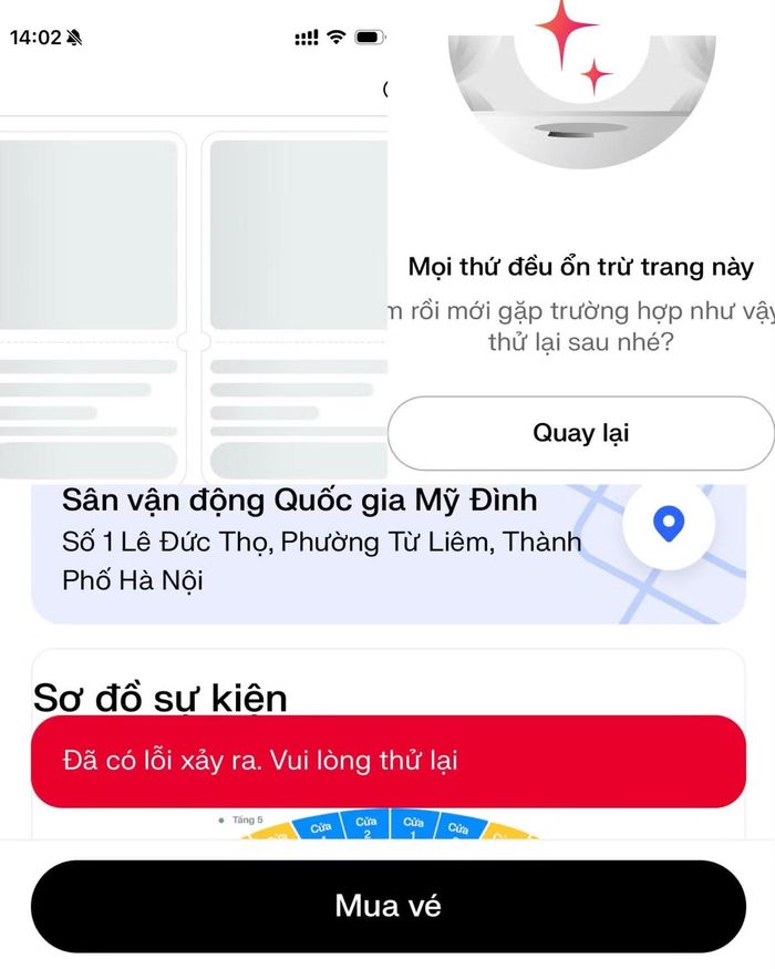 App mua vé trận ĐT Việt Nam và ĐT Thái Lan trên sân nhà Mỹ Đình bị treo ngay khi mở bán vì có lượng truy cập quá lớn.