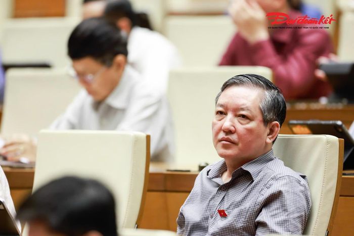 Phó Chủ tịch UBTW MTTQ Việt Nam, Chủ tịch Hội Nông dân Lương Quốc Đoàn tại phiên thảo luận. Ảnh: Quang Vinh