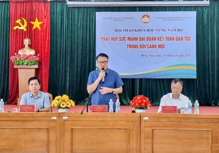Ông Lê Cao Thắng - Phó Viện trưởng Thường trực Viện Đào tạo, Bồi dưỡng cán bộ và Nghiên cứu khoa học, Viện trưởng Viện Chiến lược và Chính sách Mặt trận cho rằng, đại đoàn kết toàn dân tộc là vấn đề có ý nghĩa chiến lược, lâu dài. Ảnh: S.X