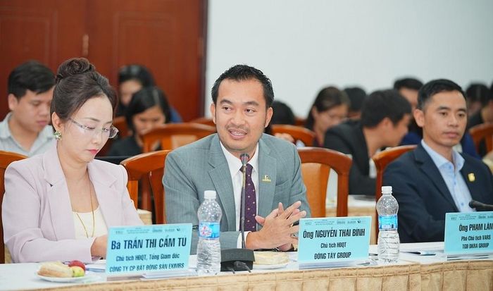  Ông Nguyễn Thái Bình, Tổng giám đốc Đông Tây Land và bà Trần Thị Cẩm Tú - Chủ tịch HĐQT, Tổng giám đốc CTCP Bất động sản EximRS. Ảnh: BTC. 
