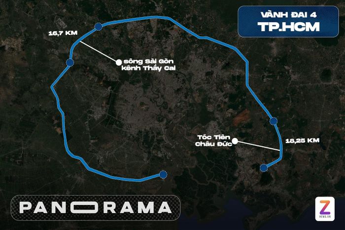 Vị trí 2 đoạn Vành đai 4 TP.HCM sắp khởi công. Đồ họa. Quỳnh Danh.
