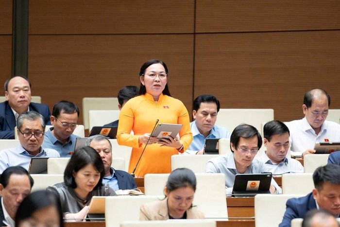 Đại biểu Lý Anh Thư nhấn mạnh, công nghiệp văn hóa phải trở thành động lực mới cho tăng trưởng hai con số. Ảnh: Quốc hội
