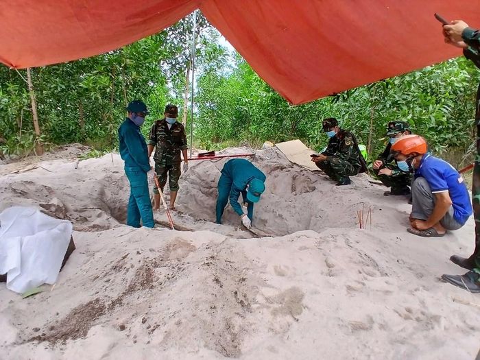 Vị trí phát hiện, quy tập hài cốt liệt sĩ Nguyễn Đình Nữ ở TDP An Thạch, phường Trà Câu