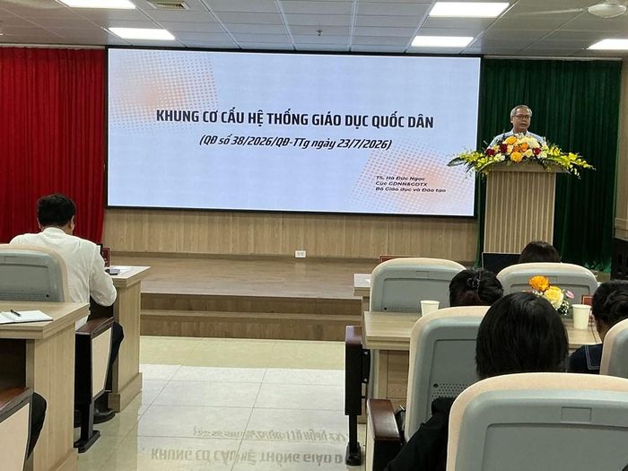 TS Hà Đức Ngọc, đại diện Cục Giáo dục nghề nghiệp và Giáo dục thường xuyên, Bộ GD&ĐT giới thiệu Khung cơ cấu hệ thống giáo dục quốc dân
