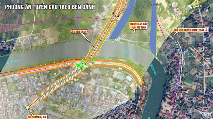 Phương án tuyến cầu treo Bến Oánh