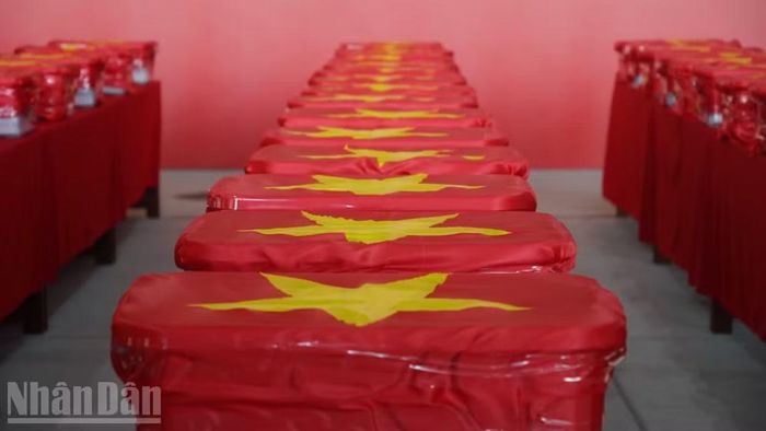 Mẫu hài cốt liệt sĩ trước giờ được đưa đi giám định. 