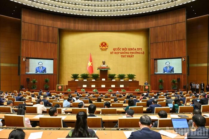 Quang cảnh buổi lễ tại Hội trường Diên Hồng Nhà Quốc hội.