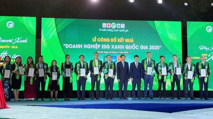 Lễ công bố doanh nghiệp ESG xanh quốc gia năm 2025. (Ảnh: Ban Tổ chức cung cấp)