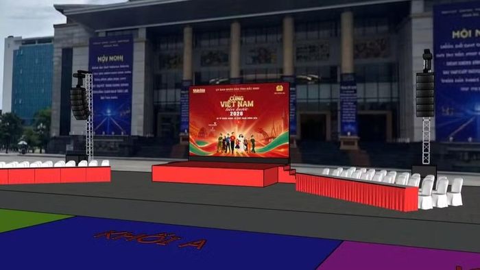 Phối cảnh tại điểm cầu Bắc Ninh.
