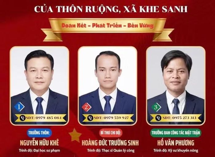 Nhân sự lãnh đạo thôn Ruộng, xã Khe Sanh có trình độ đại học và trên đại học. (Ảnh: Lâm Quang Huy)