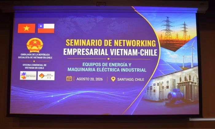 Hội thảo xúc tiến thương mại, đầu tư và kết nối doanh nghiệp Việt Nam-Chile về thiết bị năng lượng và máy móc, thiết bị điện công nghiệp được tổ chức theo hình thức trực tiếp kết hợp trực tuyến. (Ảnh: Đại sứ quán Việt Nam tại Chile cung cấp)