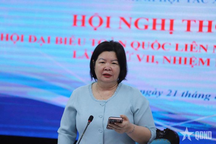 Đồng chí Cao Xuân Thu Vân, Chủ tịch Liên minh Hợp tác xã Việt Nam phát biểu khai mạc hội nghị.