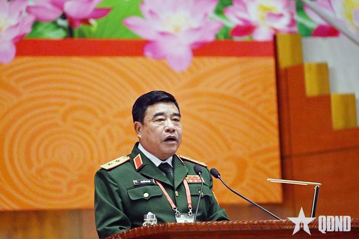 Trung tướng Nguyễn Bá Lực, Phó tổng Tham mưu trưởng, Trưởng ban tổ chức phát biểu khai mạc.