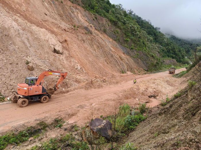  Vị trí sạt lở đã được khơi thông. Ảnh: CÔNG NHẬT 