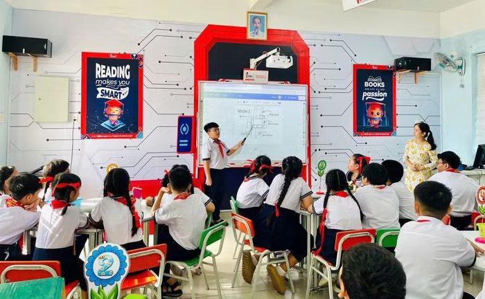 Giờ học của học sinh Trường Tiểu học Thuận Kiều (phường Đông Hưng Thuận, TPHCM).