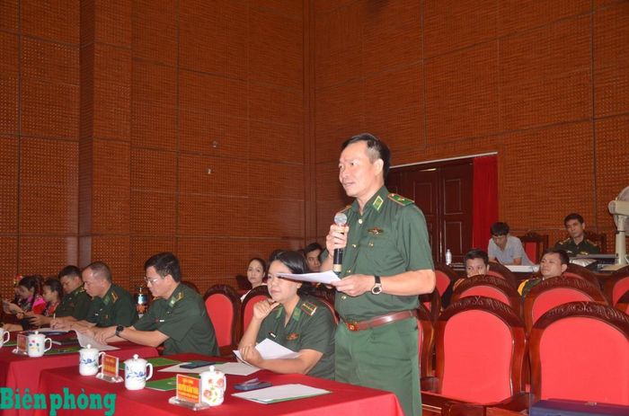 Thiếu tướng Nguyễn Xuân Toàn, Ủy viên Ban Thường vụ Đảng ủy, Chủ nhiệm Chính trị Bộ đội Biên phòng phát biểu tại buổi sơ duyệt. Ảnh: TK