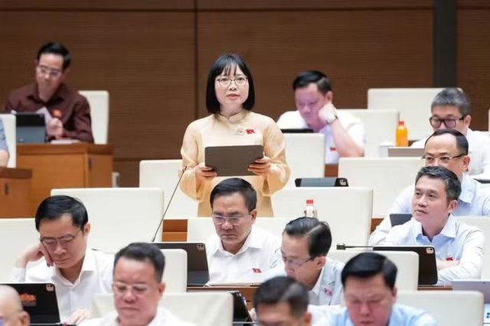 Đại biểu Quốc hội Nguyễn Thị Việt Nga phát biểu (ảnh QH).