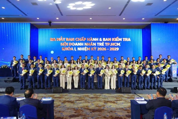 Ra mắt Ban Chấp hành và Ban Kiểm tra Hội Doanh Nhân trẻ TP.HCM. (Ảnh: BTC)