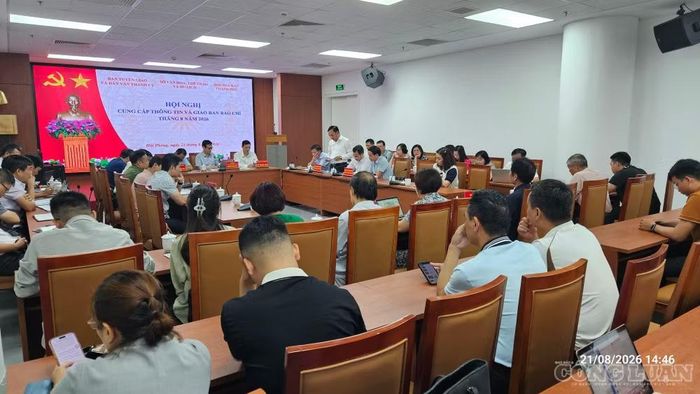 Quang cảnh tại Hội nghị cung cấp thông tin và giao ban báo chí tháng 8/2026.