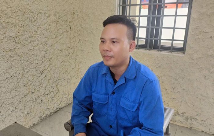 Đối tượng Ma Văn Tân tại cơ quan điều tra.(Ảnh: Công An tỉnh Bắc Ninh)