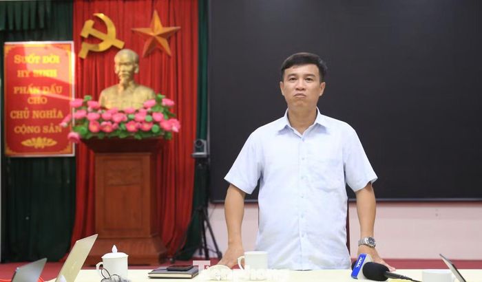 Ông Lâm Thế Hùng, Phó Giám đốc Sở Giáo dục và Đào tạo Tuyên Quang, Chủ tịch Hội đồng thi lại. Ảnh Thành Đạt.