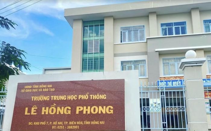 Trường THPT Lê Hồng Phong nằm trong 15 trường Công an yêu cầu thông báo tìm bị hại (ảnh: IT)