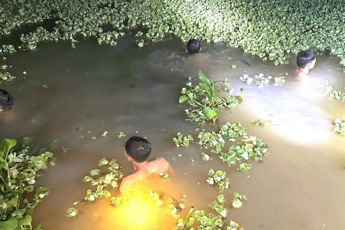 Khu vực ao nước gần nhà, nơi cháu bé 5 tuổi được tìm thấy sau nhiều giờ mất tích.