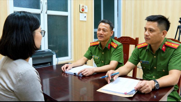 Đối tượng Nguyễn Thị Vân tại cơ quan Công an.
