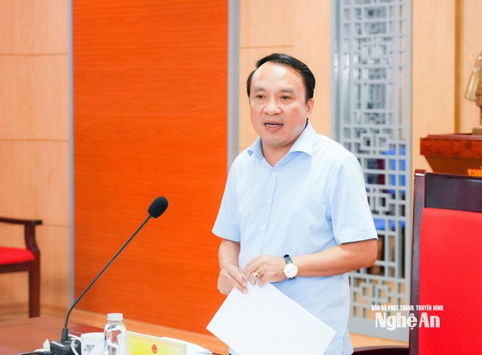 Phó Chủ tịch Thường trực HĐND tỉnh Dương Đình Chỉnh kết luận cuộc làm việc. Ảnh: TL